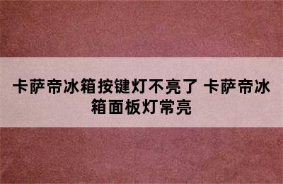 卡萨帝冰箱按键灯不亮了 卡萨帝冰箱面板灯常亮